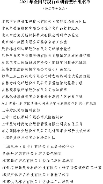  2021年全国纺织创新型班组工作经验交流会召开